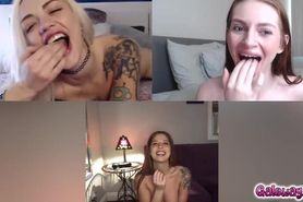 Maya Alex and Scarlett masturbates via video call