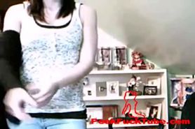 Young and shy mommy quick streaptease homemade clip