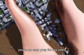 [Giantess MMD] Jervis's Foot Monster (by gonzres)