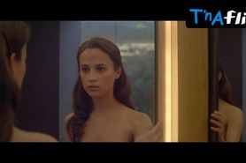 Alicia Vikander Breasts,  Butt Scene  in Ex Machina