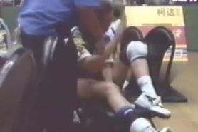 Volleyball player ankle hurt