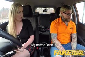 Fake Driving School Fake instructors hot car screw with busty blonde minx