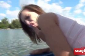 Boat ride  ass fuck in the middle of the lake