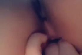 Teen Rubbing her Pussy and Dildo Fucking