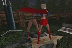 Superheroine Pantyhose Catfight: Supergirl vs Invisible Woman