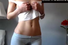 skinny girl with ABS