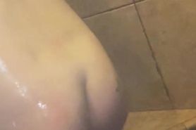 Bubble Butt Teen Gets Ass Slapped in the Shower (Slow Motion)