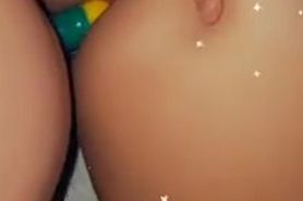 Lesbian anal with rainbow strap on