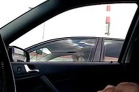 milf watches cock flash in car