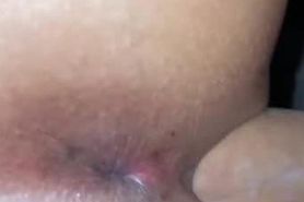 Horny Asian cleans up her own cum
