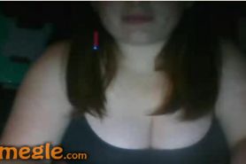 Omegle 19 - Redhead reveals huge boobs with pink nipples