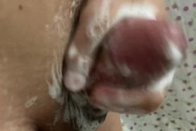 guy masturbating in shower.