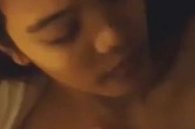 Two white Guys Cum on indonesian Girl Face