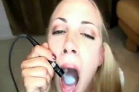 Cum in the mouth camera
