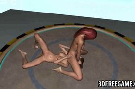 Sexy 3D cartoon redhead babe gets her pussy licked