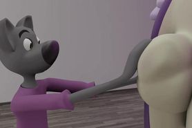 [3D Furry Macro] Eyes Up Here with Purple Cat & Tiny Dude HQ by Ducky