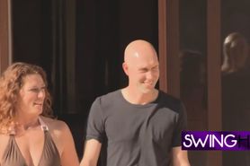 Bald swinger bull is stunned by those tits