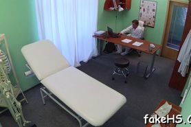 Sexy doctor cums inside fake hospital