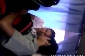 Pinoy Student being masturbated by his gf in a public bus - totnakan.com