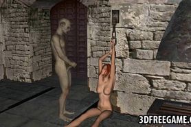 3D redhead sucks cock and gets fucked by a goblin