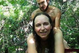 Muddy, Hairy MILF Gets Pounding in Woods and Meadow, Begs “Fuck Me”