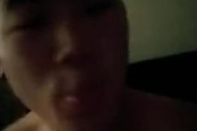 Hung Korean straight boy fucks white girl and shows off his face (AMWF)