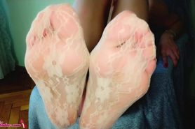 Girl Show Her Feet And Sensual Masturbate Pussy - Foot Fetish