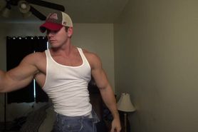 daddy showing off his muscles