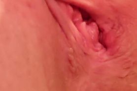 Amateur slut masturbates pierced shaved pussy with vibrator