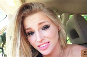 Beautiful blondie babe Staci Carr gets her pussy fucked by a nerd stranger