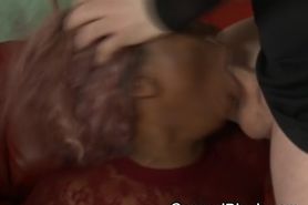 Black Ghetto Whore Getting Slapped Around And Face Fucked - video 1