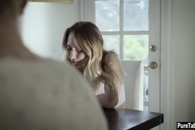 Blonde tighty teen banged by a friends insane parents