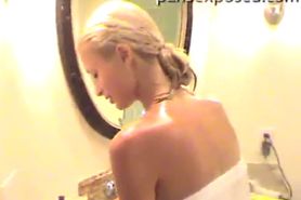Paris Hilton taking a bath