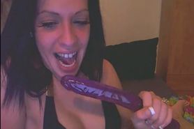 Babe playing with toy like Cock