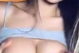 Hot Brunette Amateur Girl Gets Her Boobs Out On Webcam
