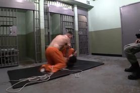 Twink inmate dominated brutally and tied by muscular alpha male