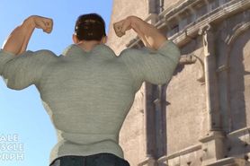 Hank grows huge_male muscle growth animation
