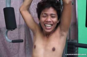 Asian Boy Idol Tickled On The Gym