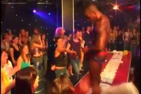 Stripper showing black cock at orgy