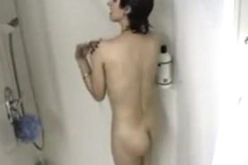 big tit indian milf showering for cam