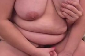 BBW Sits In The Chair Jerking Cock And An Experience Of Cum