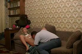 Russian Young Blonde Girl Gets Fucked By Her Older Dad