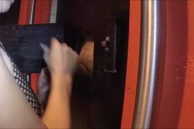 Mommy getting cummed on at glory hole
