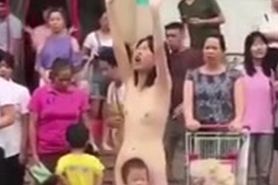 Asian Woman protesting naked