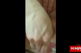 Thin young girlfriend shows how she shaves pussy  - video 1