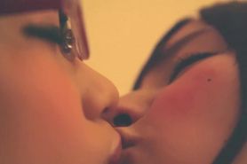 Sensual Lesbian fantasy about kissing