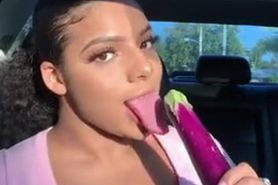 sexy chick caught sucking eggplant in traffic