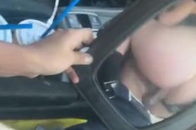 Step-brother fucks step-sister in car before parents get home