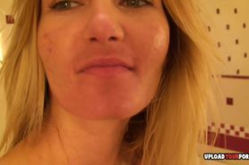 UPLOADYOURPORN - Aroused blonde mom records herself while dressing