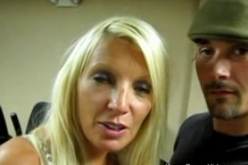 Hot busty mature blonde fucks a younger guy